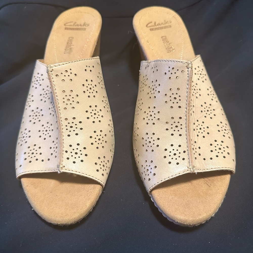 Clarks Collection Mule With Cork Heel, Size 10 - image 1